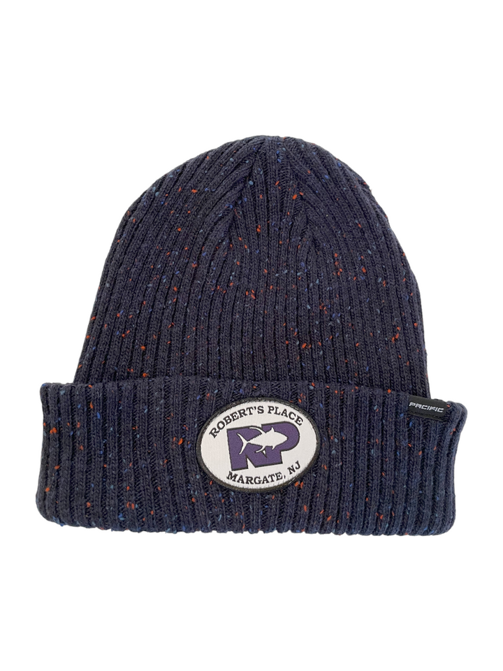 Robert's Place Navy Ribbed Beanie Hat